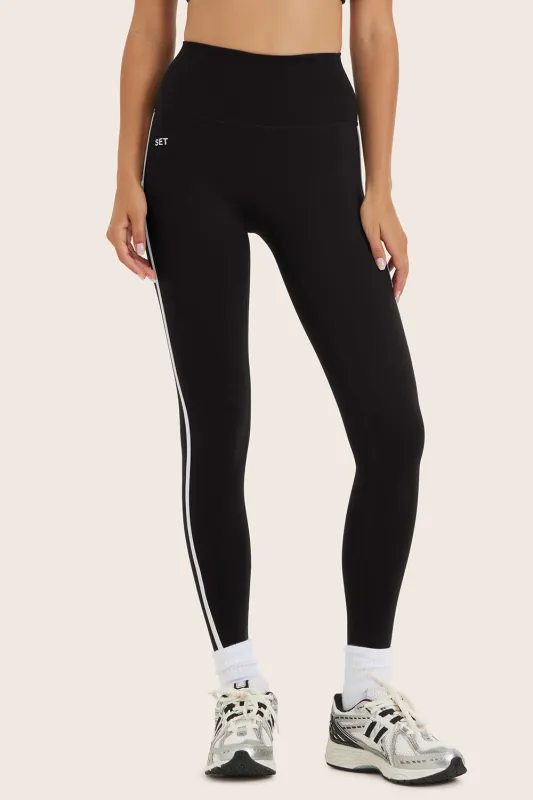 SPORTBODY® (BLOOPERS) SPORTY HIGH-RISE STRIPE LEGGINGS - ORCA sold by SETactive