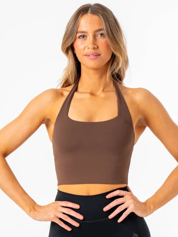 NKD Halter Tank - Chocolate sold by Ryderwear