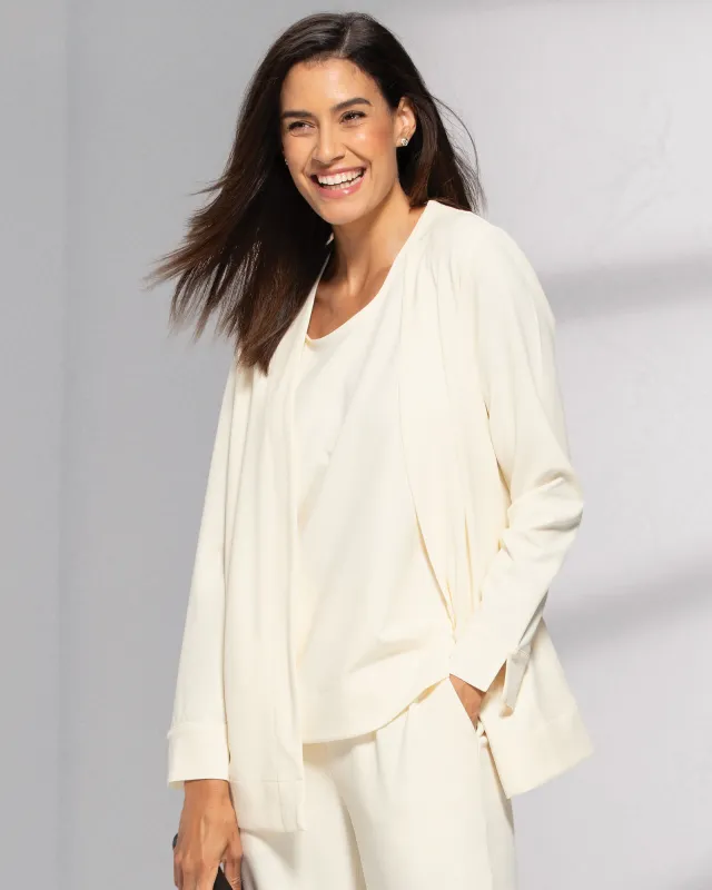 Appleseeds Women's Norm Thompson™ Travel Knit Cardigan - White - S - Misses sold by Buff