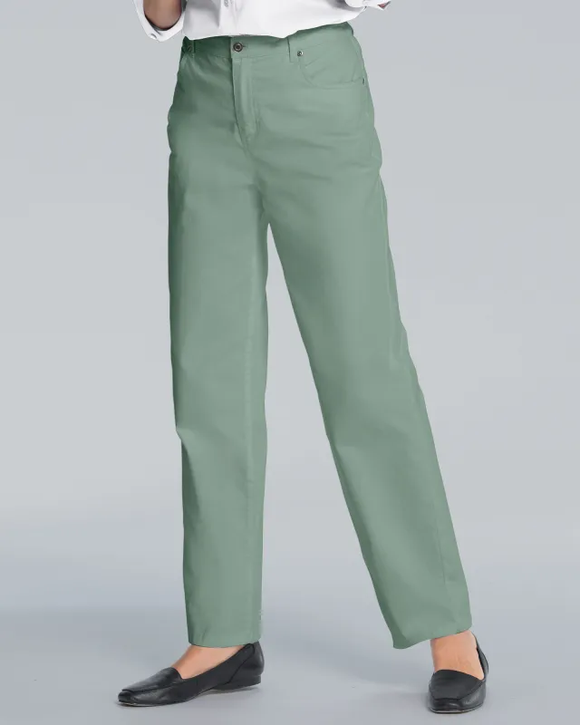 Appleseeds Women's DreamFlex Color Comfort-Waist Relaxed Straight Leg Jeans - Green - 8 - Misses sold by Buff