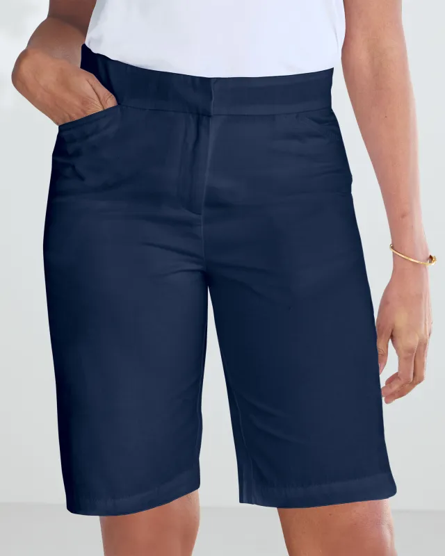 Appleseeds Women's Dennisport Comfort-Waist Shorts - Blue - 18 - Misses sold by Buff