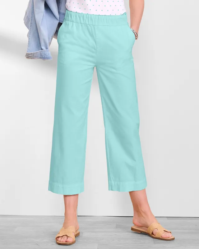 Appleseeds Women's Dennisport Relaxed Pull-On Cropped Chinos - Blue - 6 - Misses sold by Buff