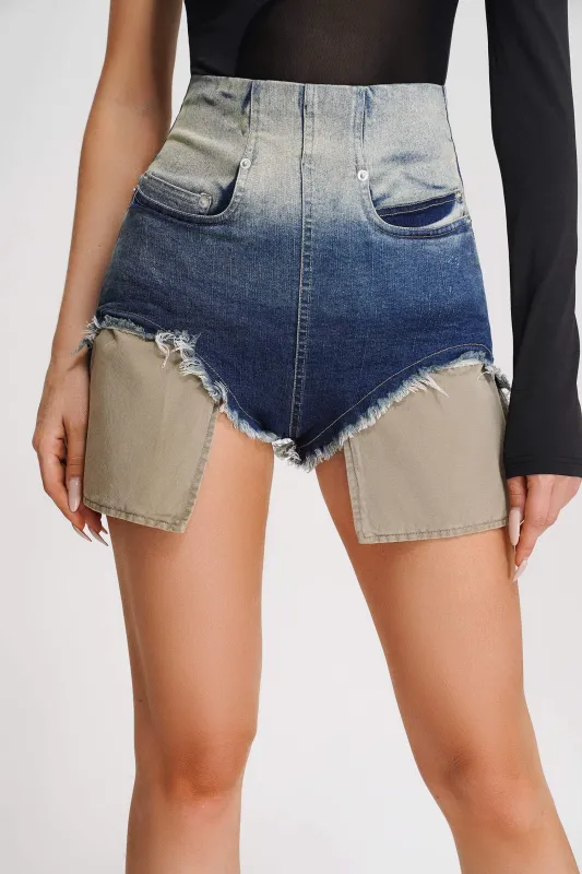 Xya Gradient Denim Shorts, M sold by Bella Barnett