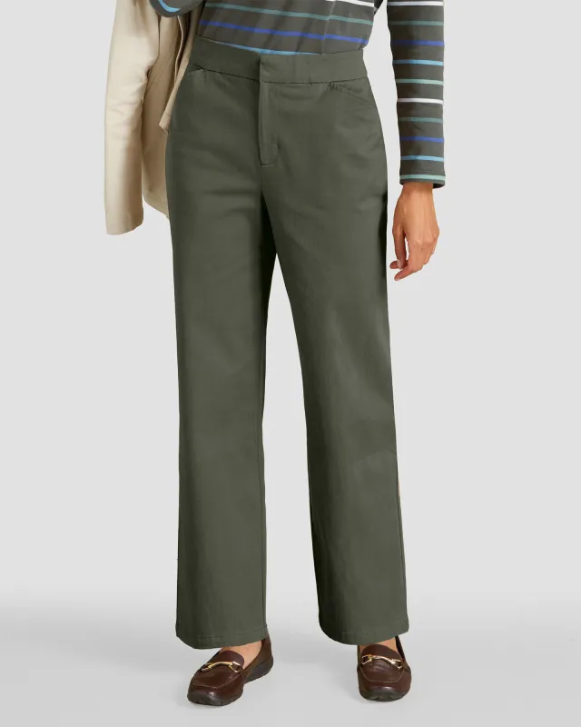 Appleseeds Women's Dennisport Comfort-Waist Relaxed Straight Leg Chinos - Green - 10PS - Petite Short sold by Buff