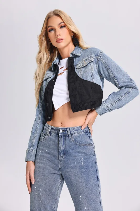 Sakani Denim Patchwork Jacket, L sold by Bella Barnett