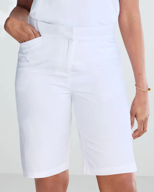 Appleseeds Women's Dennisport Comfort-Waist Shorts - White - 16P - Petite sold by Buff