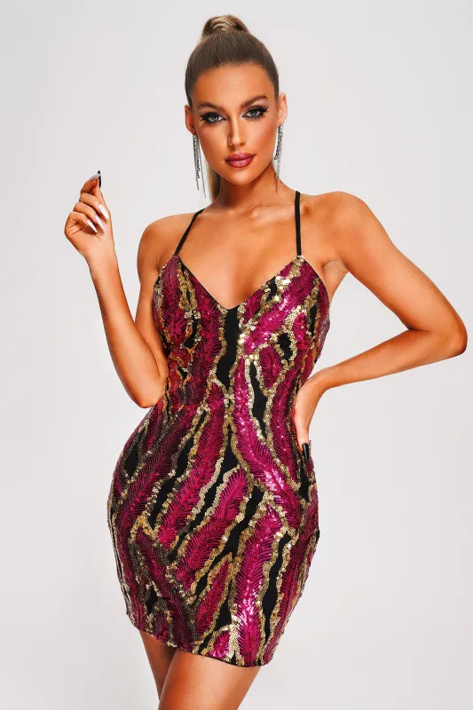 Sydnie Sequin Mini Dress, S sold by Bella Barnett