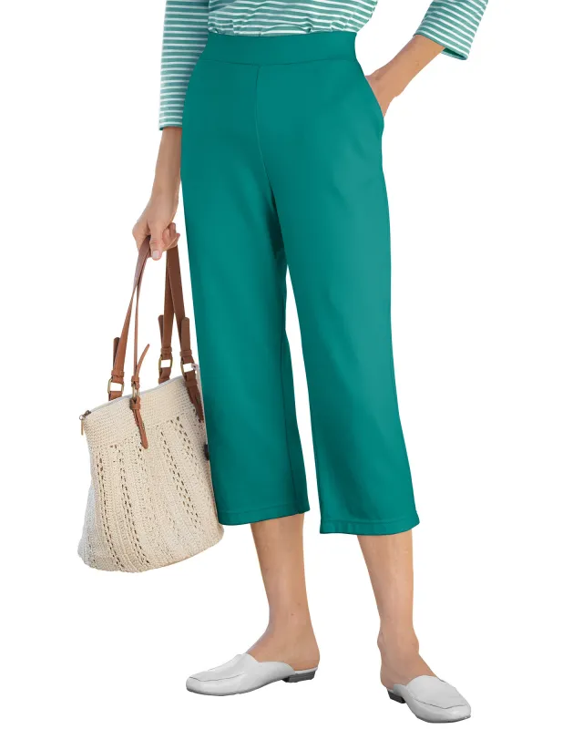 Appleseeds Women's Everyday Knit Capris - Green - SPS - Petite Short sold by Buff