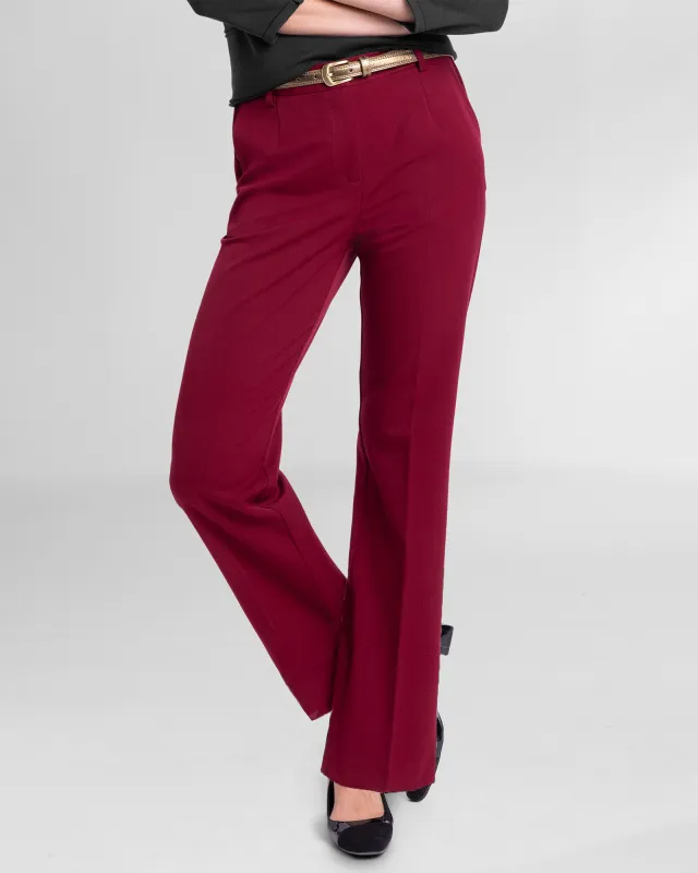 Appleseeds Women's Washable Gabardine Fly-Front Pants - Red - 4PS - Petite Short sold by Buff