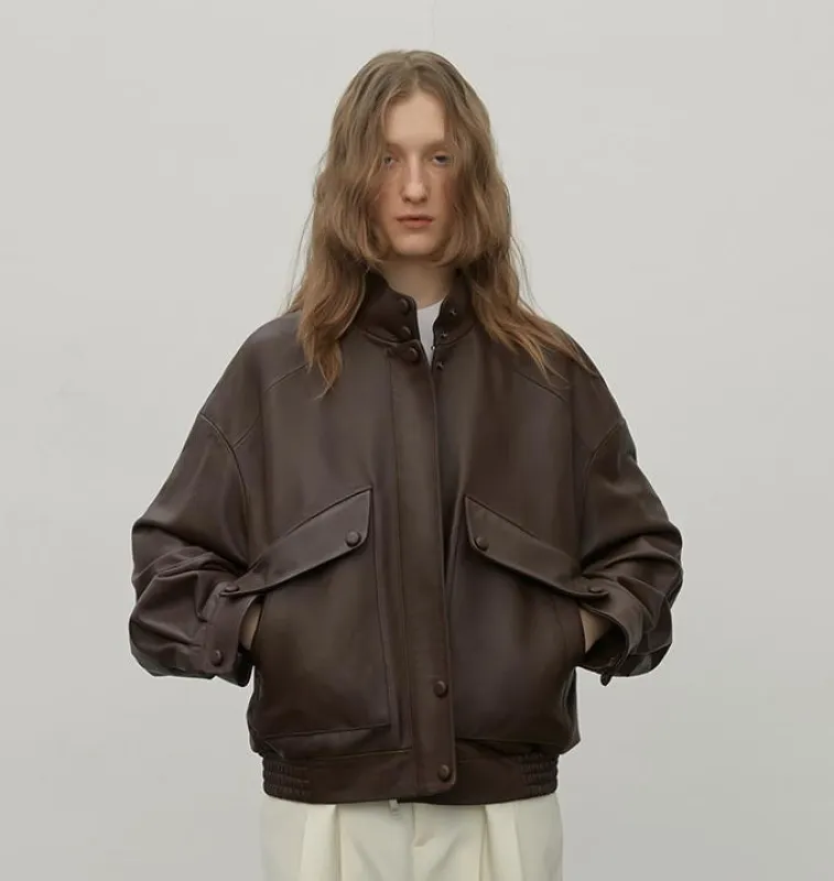 Fireladyfur Women's Genuine Sheep Leather Motorcycle Short Jacket "Loveless Muse" sold by Firelady Fur