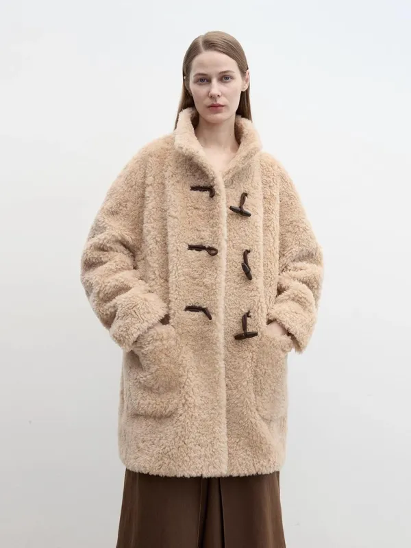 Light and wandering imported Lagon style curly Shearling Coat velvet stick button stand collar jacket sold by Firelady Fur