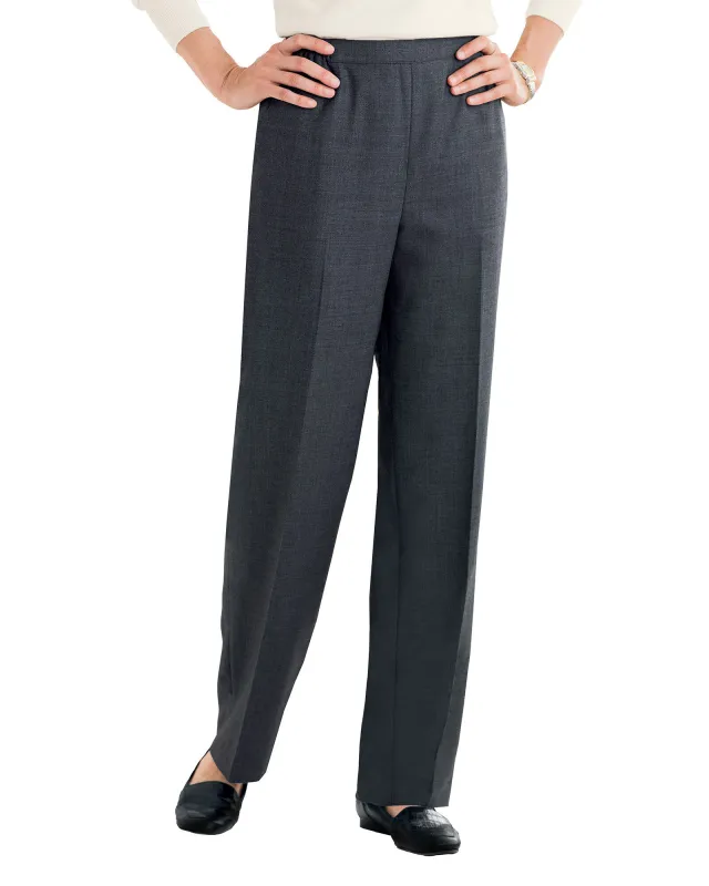 Appleseeds Women's Washable Gabardine Pull-On Pants - Grey - 12 - Misses sold by Buff