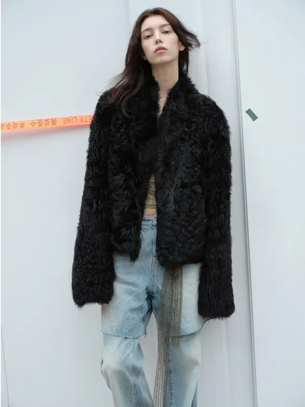 Beethoven's Night Reversible Standing Collar Tuscan Sheepskin Coat sold by Firelady Fur