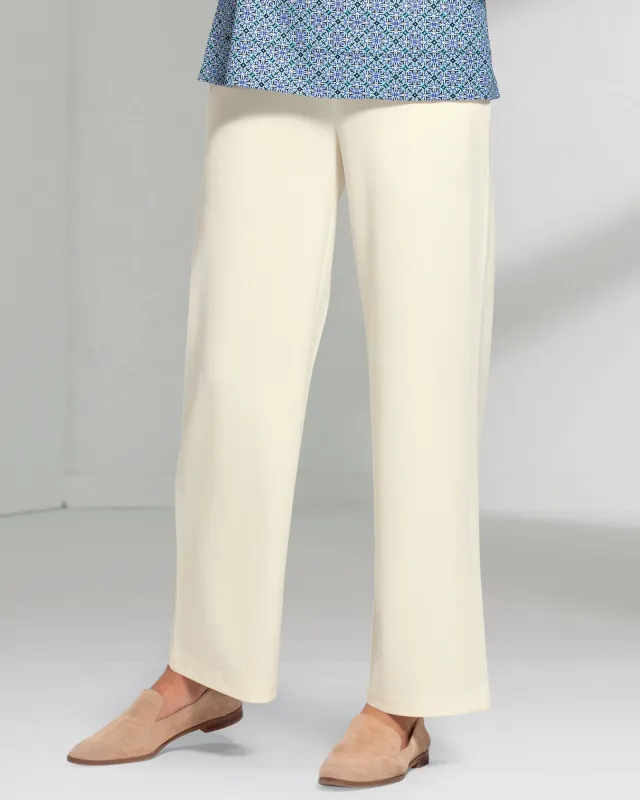 Appleseeds Women's Norm Thompson™ Travel Knit Pull-On Pants - White - SPS - Petite Short sold by Buff