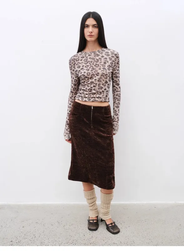 "Autumn Slumber" Unique Stylish Double-Sided Sherpa Textured Versatile Slimming Skirt sold by Firelady Sheepskin