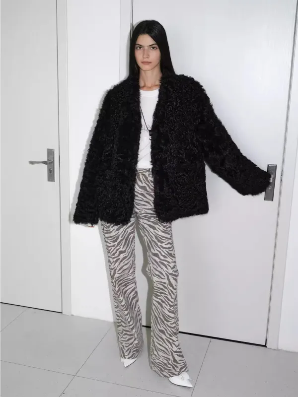 My Little Curly Imported Tuscan Black Sheepskin Jacket sold by Firelady Sheepskin