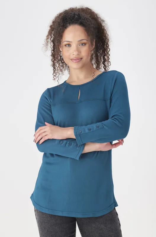 Sarah Keyhole Top _ 158583 _ Teal sold by Dunns