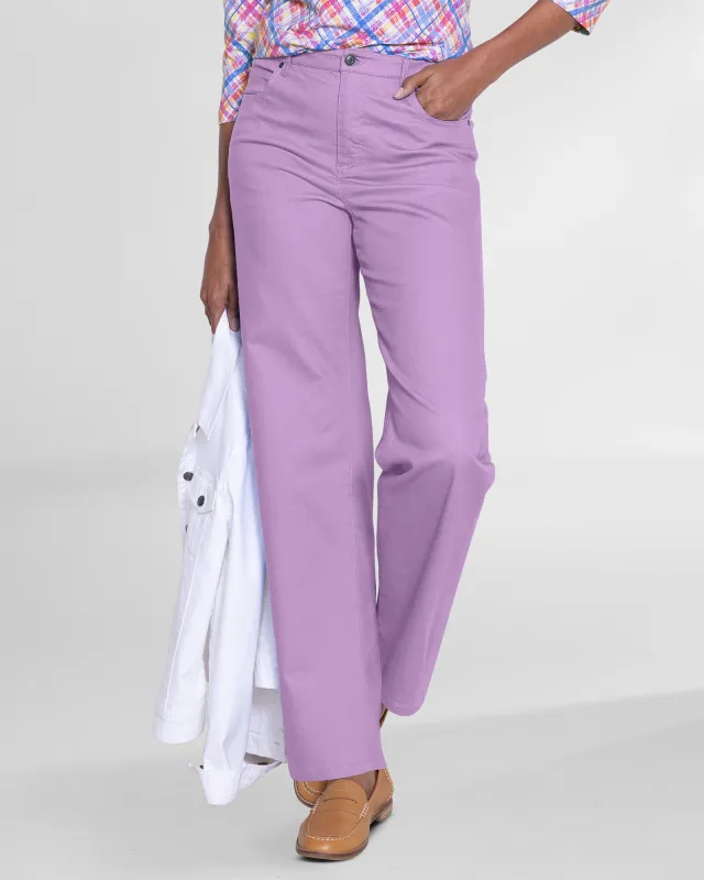 Appleseeds Women's DreamFlex Color Comfort-Waist Relaxed Straight Leg Jeans - Purple - 10PS - Petite Short sold by Buff