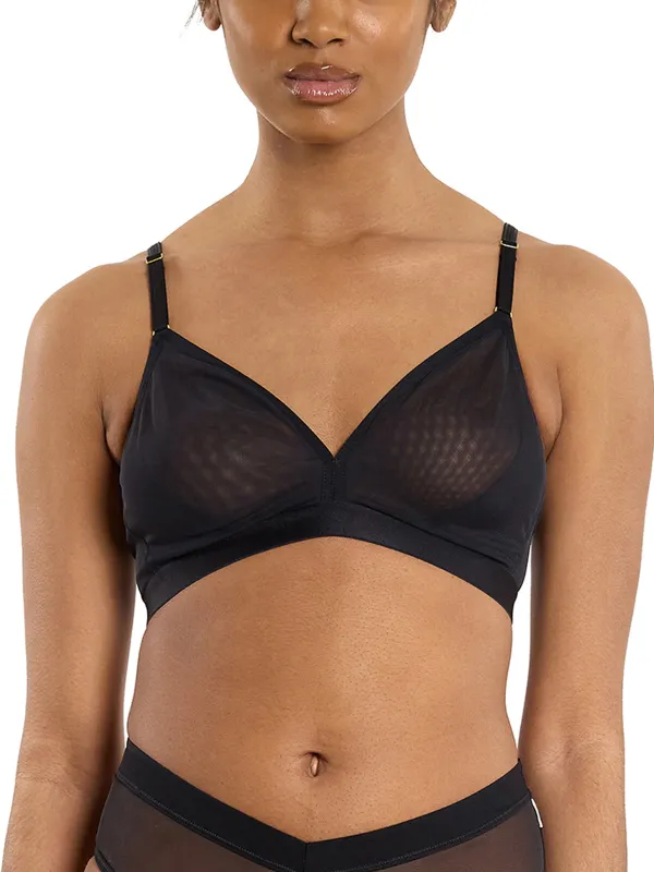 Mesh Triangle Bralette Black sold by Hanky Panky