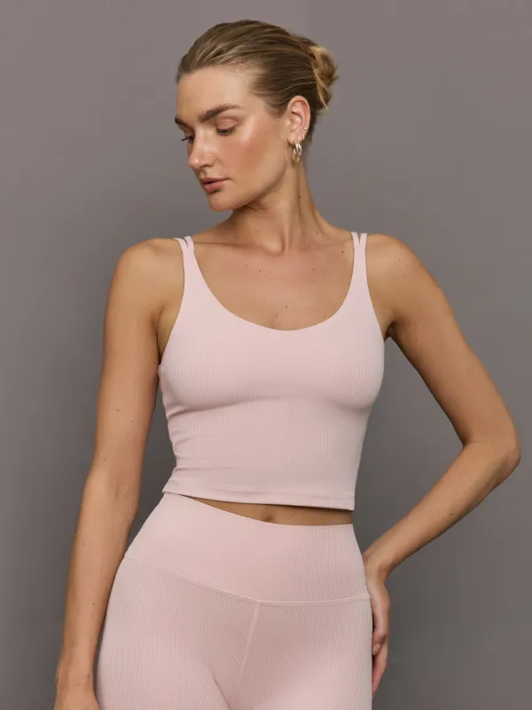 V-Neck Tank in Ribbed Melt - Lotus sold by Carbon38