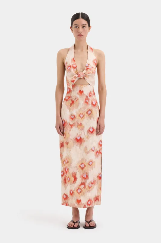 Fiorella Tie Midi Dress sold by SIR the label