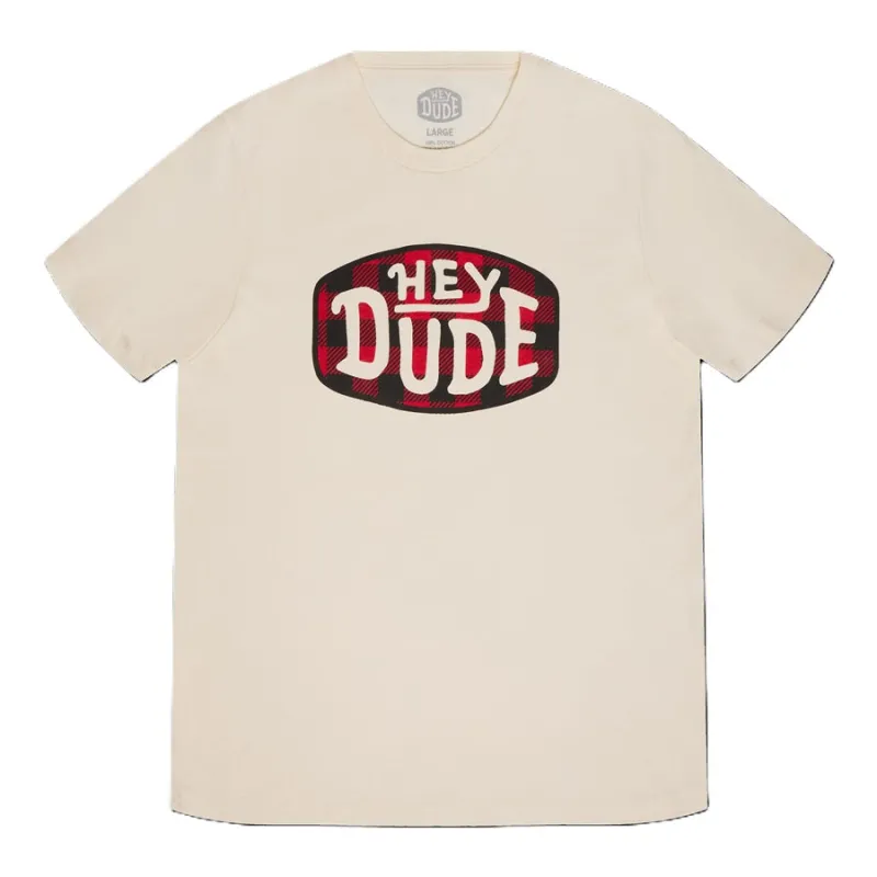 HEYDUDE Plaid Buckle Tee - Natural sold by Hey Dude