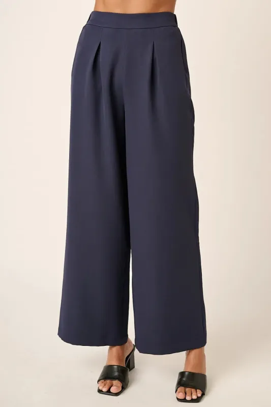 Inverted Pleat Detail Wide Leg Pants sold by Skemo