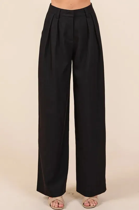 Pintuck Detail High Rise Pants sold by Skemo