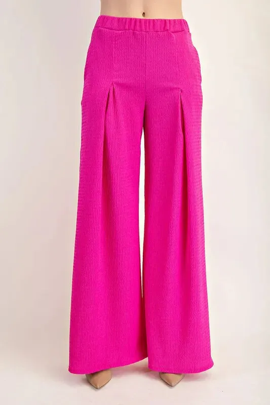 Celeste Textured Wide-Leg Pants with Pockets sold by Charming Charlie