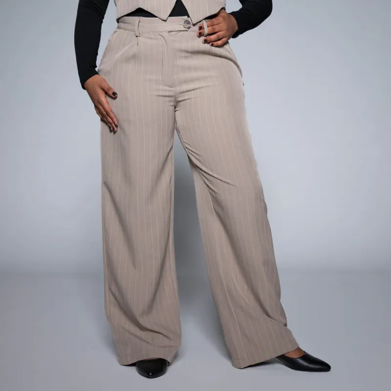 Stone Stripe Slax Suit Pants sold by Fashion World