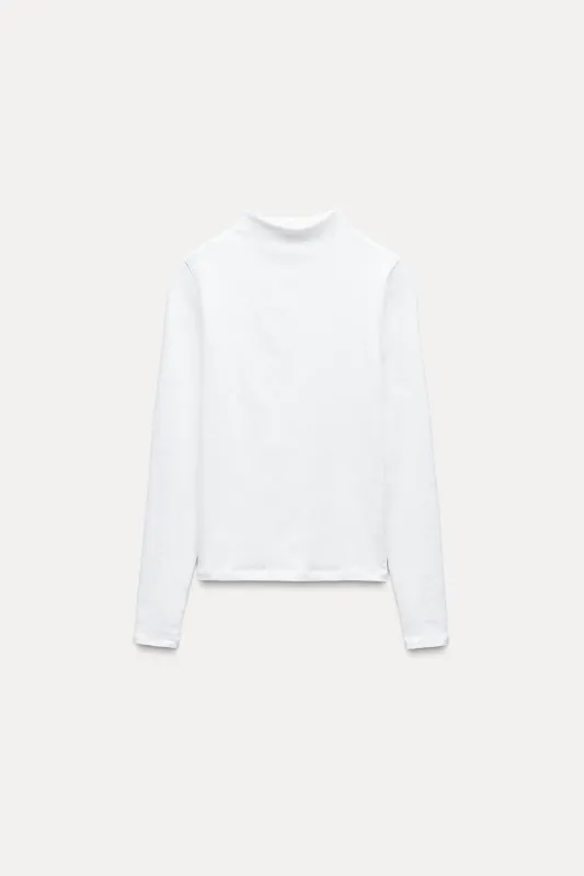 Zara - Turtleneck T-Shirt In Black - Xl - Woman sold by Zara