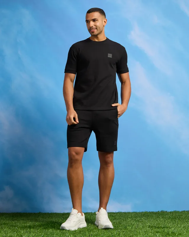 Men Black Solid Lounge Short sold by Redtag