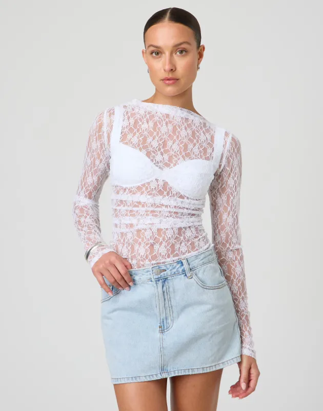 Long Sleeve Lace Top sold by Glassons
