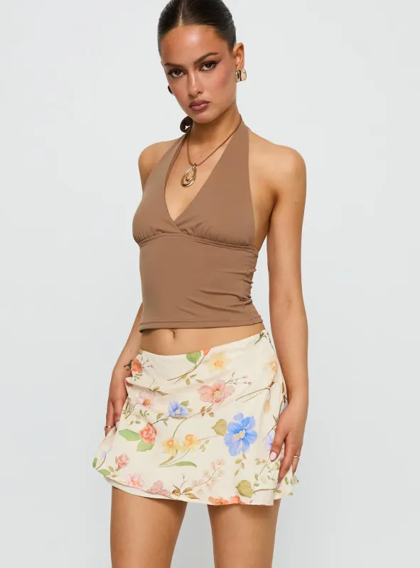Feed The Soul Mini Skirt Floral Multi sold by Princess Polly