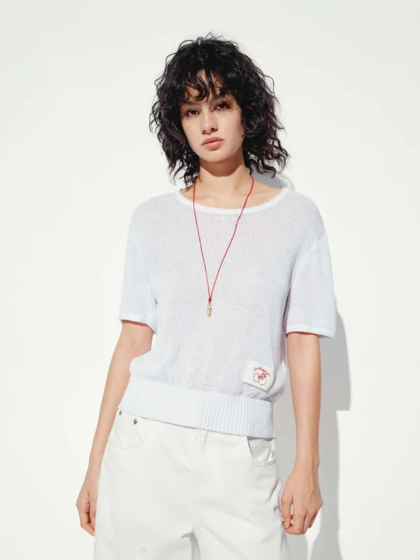 Cotton Linen Knitted Top sold by Mo&Co