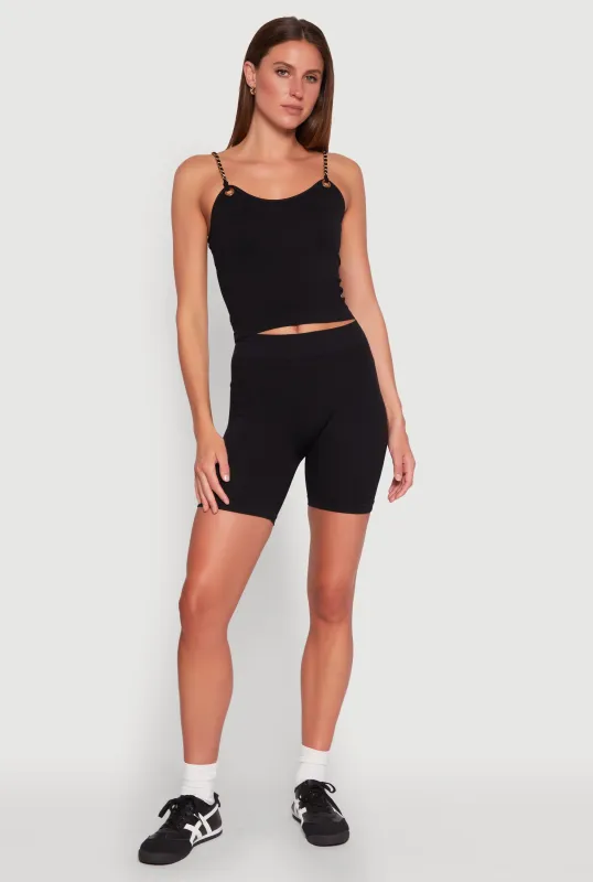 Metallic Chain Strap Seamless Cami and Shorts sold by Rainbow
