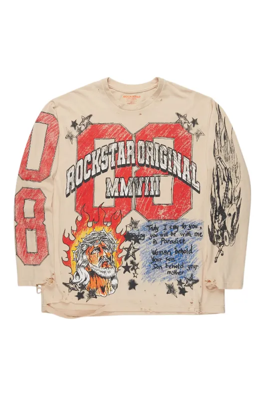 Shemar Vintage Sand Long Sleeve T-Shirt sold by Rockstar Original