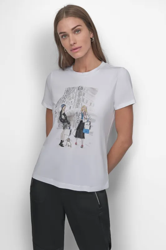 FLATIRON CONVERSATIONAL TEE sold by DKNY