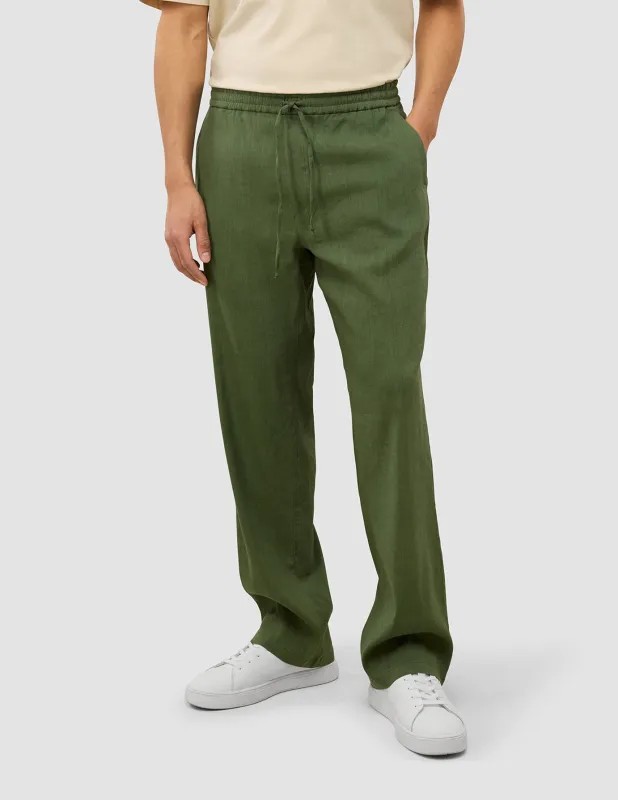 Refined Linen Pants Clover Green sold by Shaping New Tomorrow