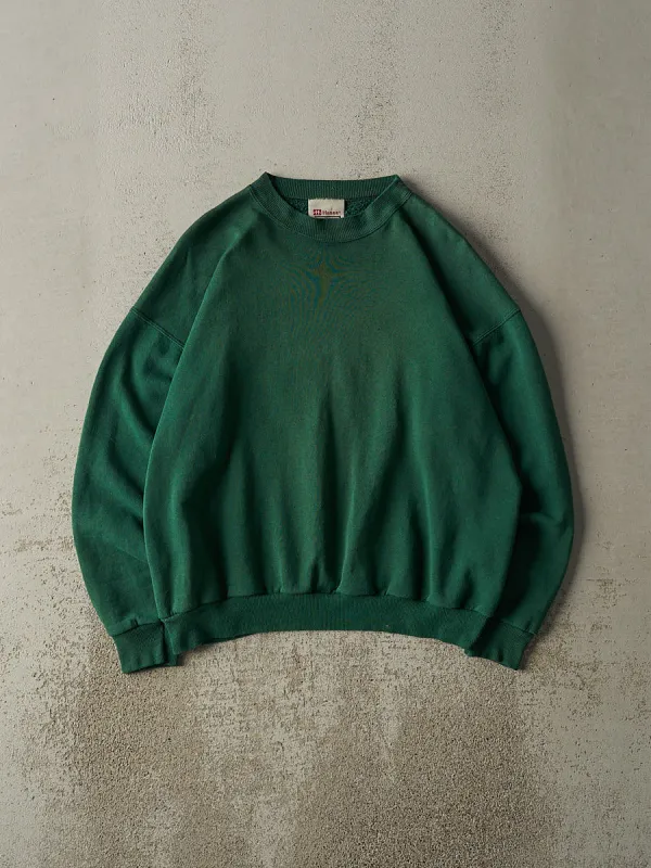 Vintage 90s Green Blank Crewneck (L) sold by Rebalance Vintage