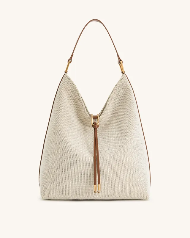 Aria Shoulder Bag - Brown Canvas sold by JW PEI