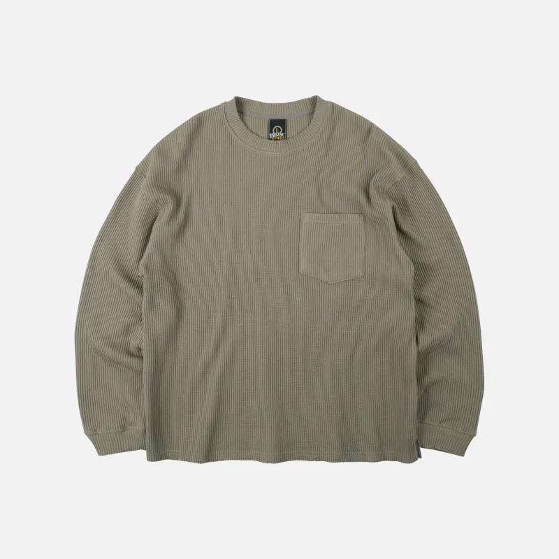 OVERSIZED WAFFLE POCKET T-SHIRT - OLIVE sold by FrizmWORKS