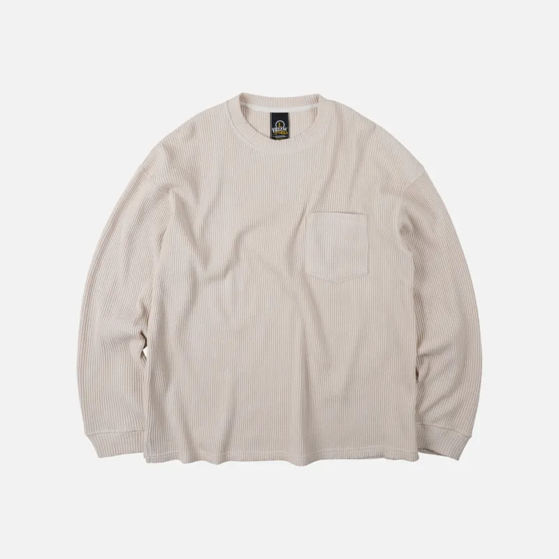 OVERSIZED WAFFLE POCKET T-SHIRT - CREAM sold by FrizmWORKS