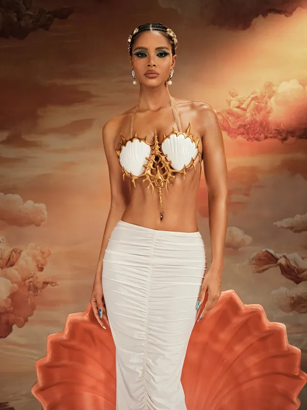 Elowynn Halterneck Shell Armor Top sold by Mew Mews