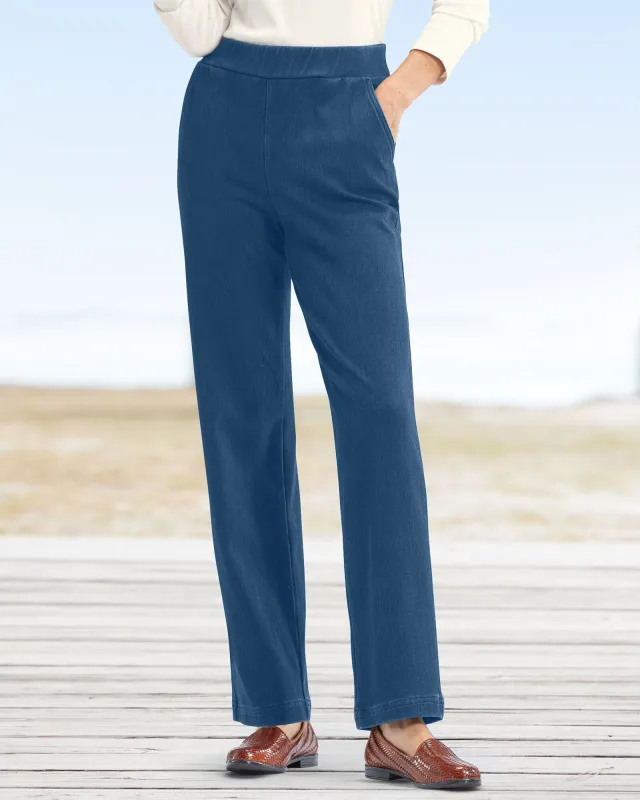Appleseeds Women's Classic Knit Denim Straight Leg Pants - Denim - S - Misses sold by Buff