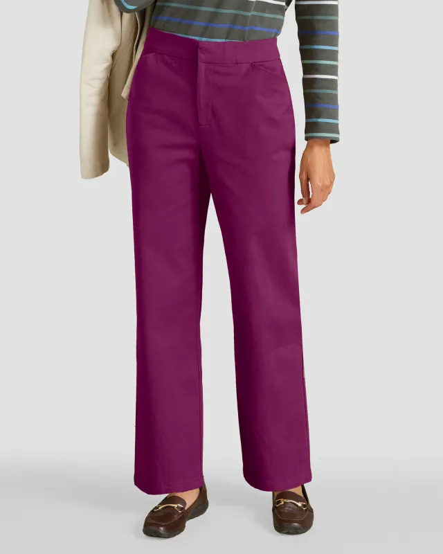 Appleseeds Women's Dennisport Comfort-Waist Relaxed Straight Leg Chinos - Purple - 8 - Misses sold by Buff