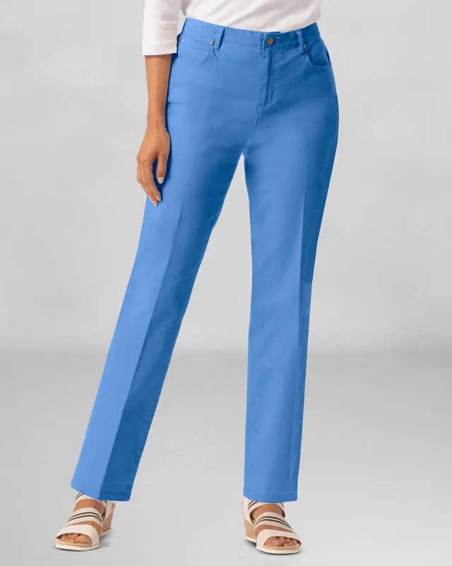 Appleseeds Women's DreamFlex Color Comfort-Waist Classic Straight Leg Jeans - Blue - 8PS - Petite Short sold by Buff