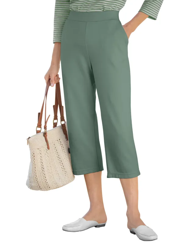 Appleseeds Women's Everyday Knit Capris - Green - S - Misses sold by Buff