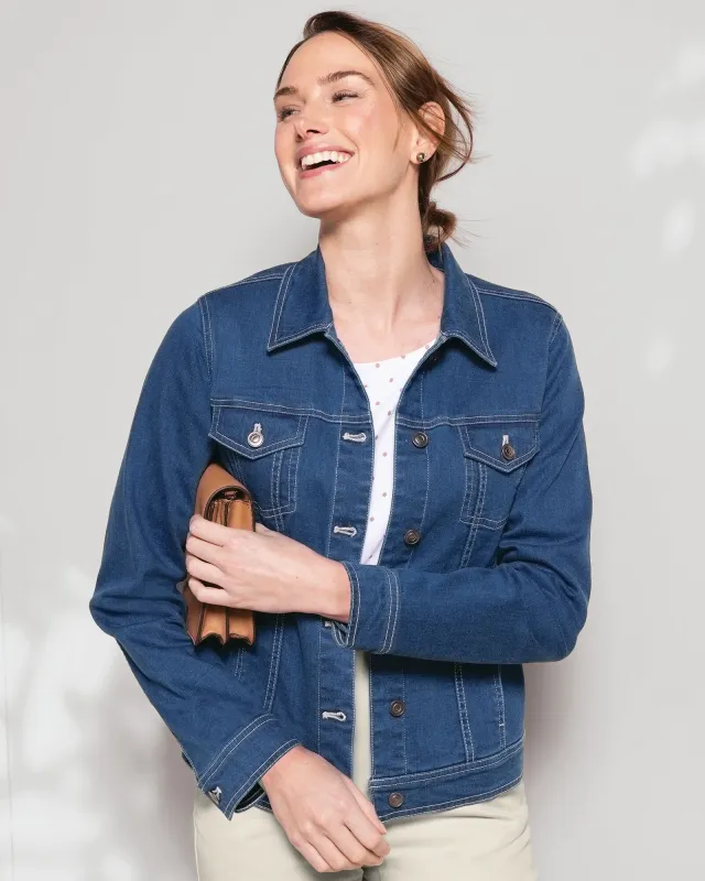 Appleseeds Women's DreamFlex Jean Jacket - Denim - M - Misses sold by Buff