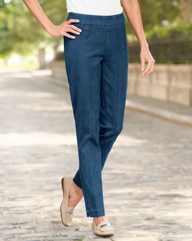 Appleseeds Women's SlimSation® Tapered-Length Pants - Denim - 10 - Misses sold by Buff